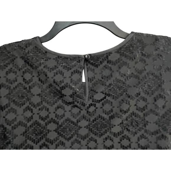 Kasper Cami Tank Top XL Black Burnout Velvet Knit Modern Classic Whimsygoth NEW - Picture 8 of 15